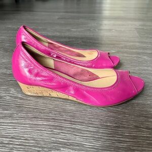 Cole Haan X Nike Pink Peep-Toe Wedge Shoes